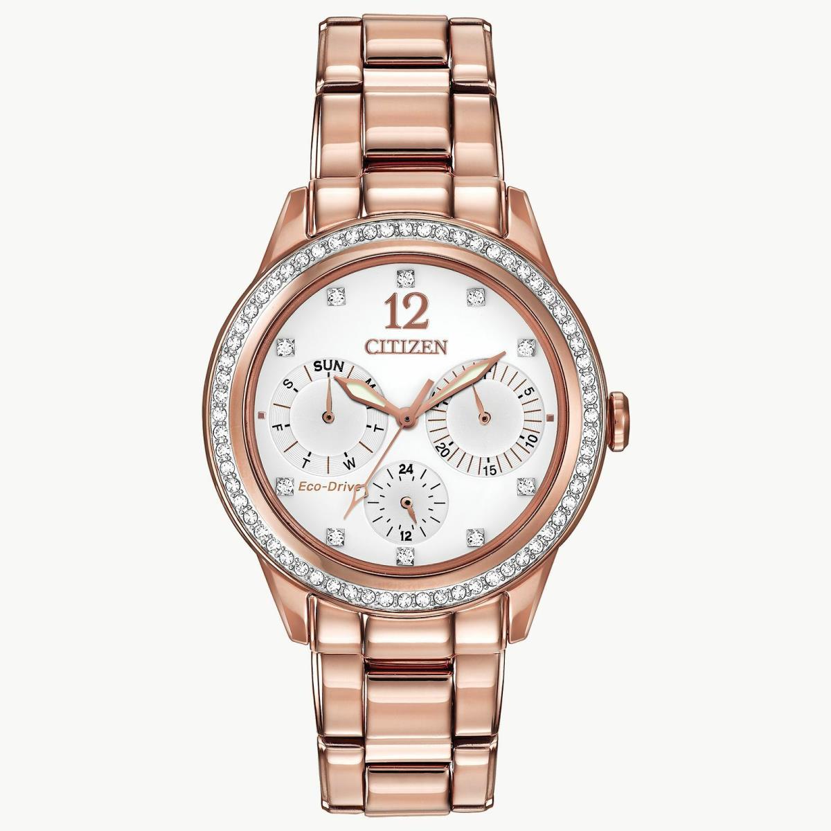 Citizen FD2013-50A Eco-drive Ladies Pink Stainless Steel with Crystals Watch