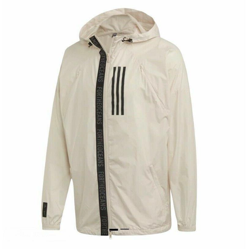 Adidas Men s W.n.d. Parley Full Zip Running Jacket Size Large Linen DX9290
