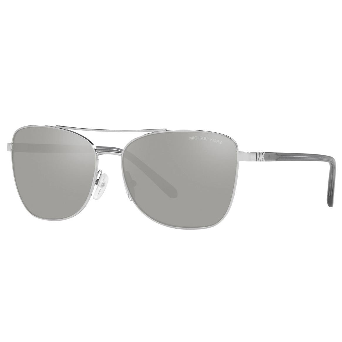 Michael Kors MK1096 11536G 59 Stratton Sunglasses Silver Mirror Lens