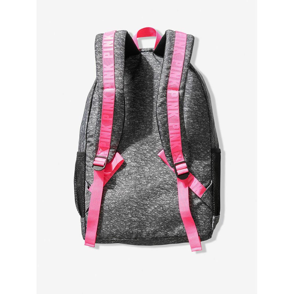 Victoria`s Secret Pink Campus Backpack / Collegiate Book-bag Tote Heather Anthracite