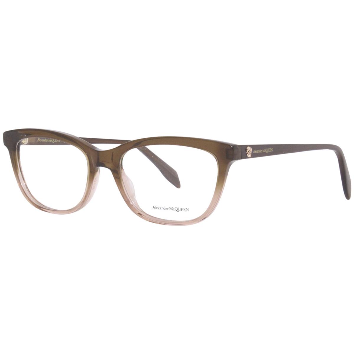 Alexander Mcqueen AM0161O 003 Eyeglasses Frame Women`s Brown/gold Full Rim 53mm