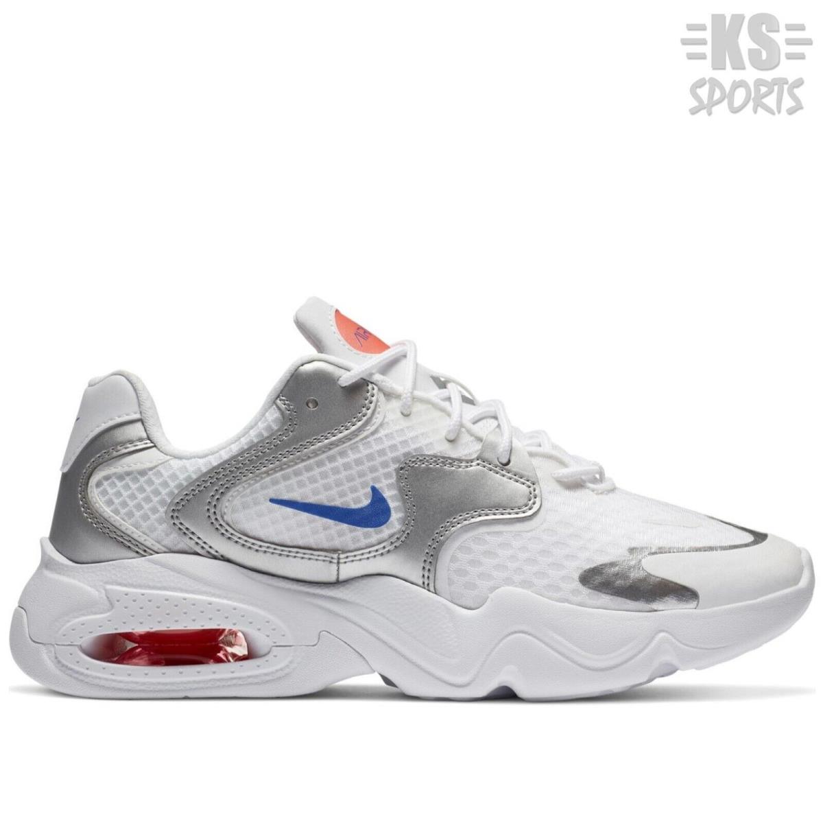 Nike Air Max 2X `white Metallic Silver` Women`s Running Shoes CK2947 102