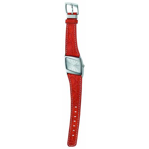 Roberto Cavalli R7251175515 Silver Tone Orange Crocodile Leather Womens Watch