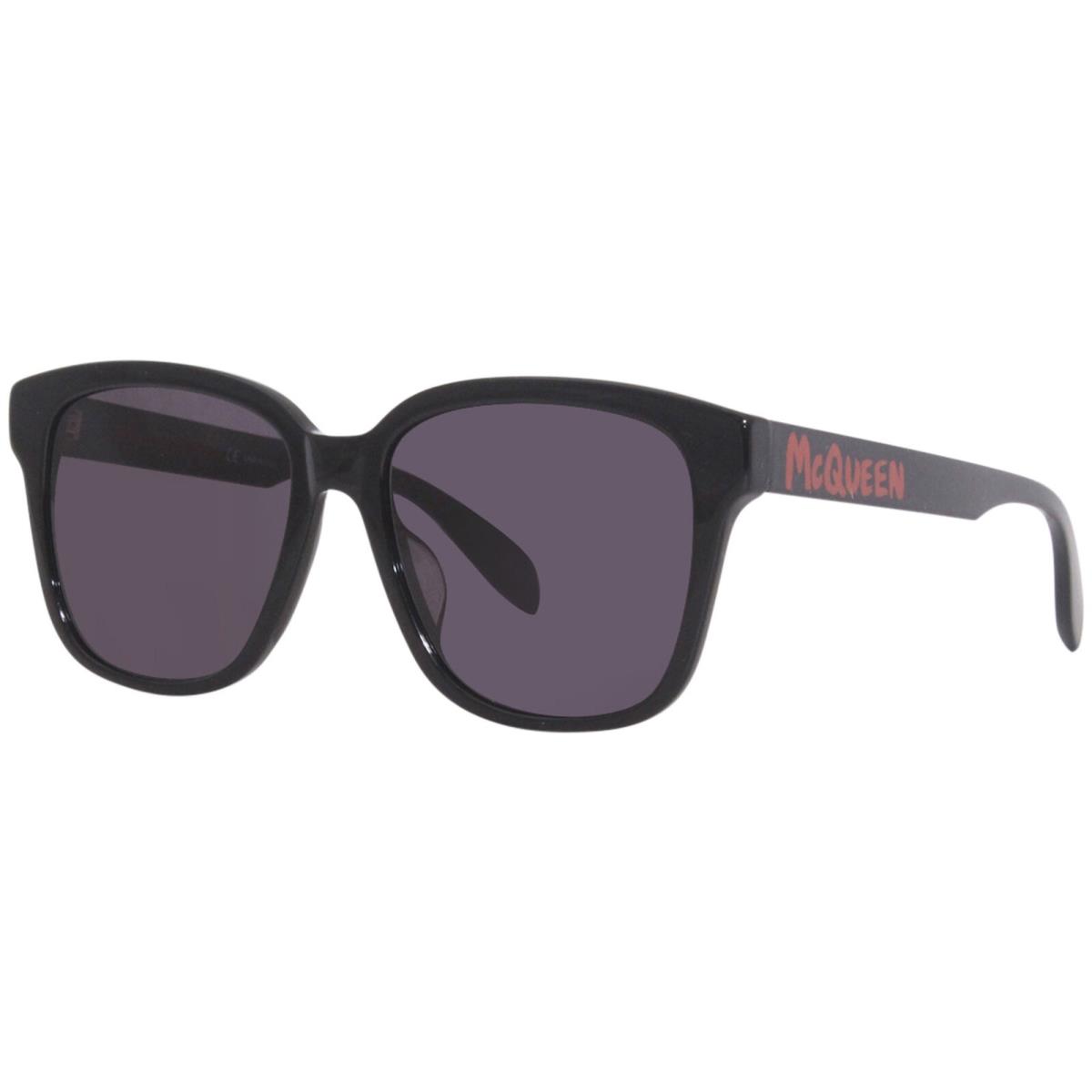 Alexander Mcqueen AM0331SK 002 Sunglasses Women`s Black/grey Rectangular 56mm