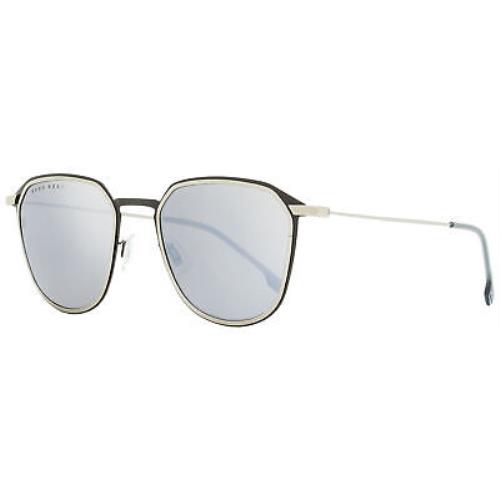 Hugo Boss Square Sunglasses B1195S TI7T4 Ruthenium/matte Black 55mm 1195 - Ruthenium/Matte Black Frame, Gray/Silver Mirror Lens