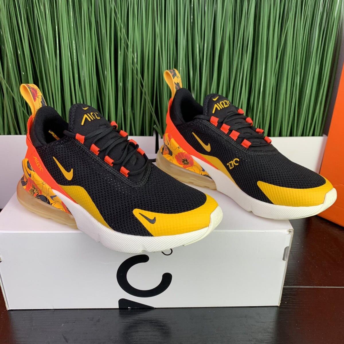 nike air max 270 floral black crimson gold