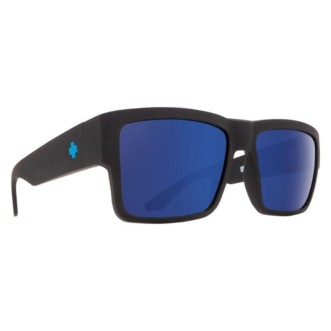 Spy Optic Cyrus Square Soft Matte Black Sunglasses with Happy Bronze Blue Lens - Frame: Soft Matte Black