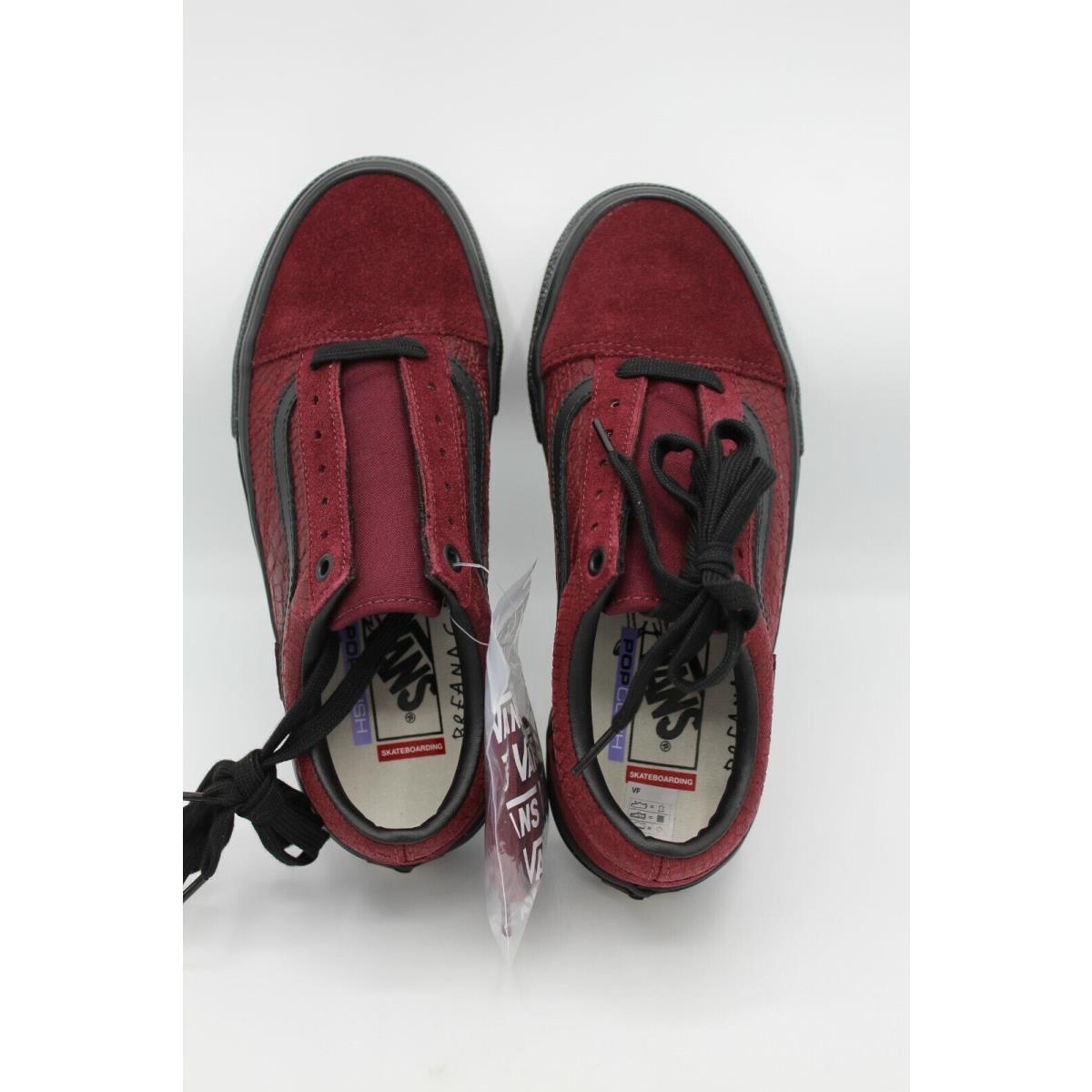 dark red and black vans