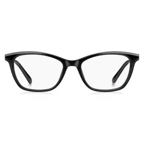 Tommy Hilfiger 1750 Eyeglasses RX Women Black Cat Eye 52mm