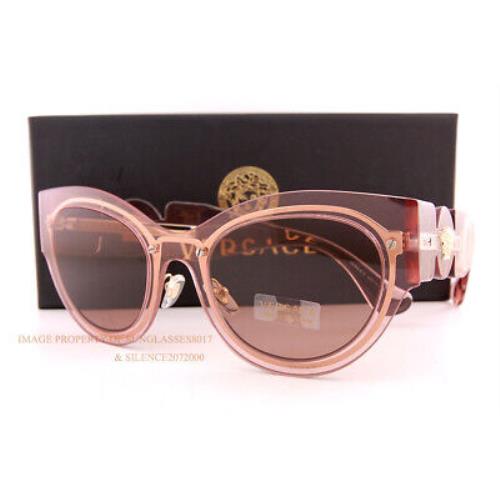 Versace Sunglasses VE 2234 1252/73 Transparent Pink/light Brown Women
