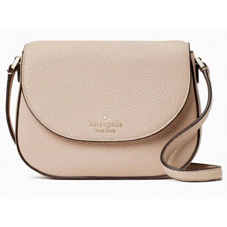 Kate Spade Leila Mini Flap Crossbody Bag Warm Beige Leather WLR00396 FS