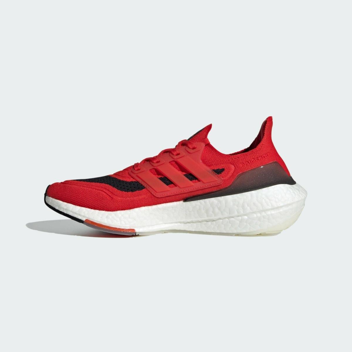 red color running shoes