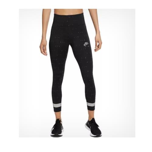 Nike S Women Air High Rise Printed Running 7/8 Yoga Leggings-black CU3351