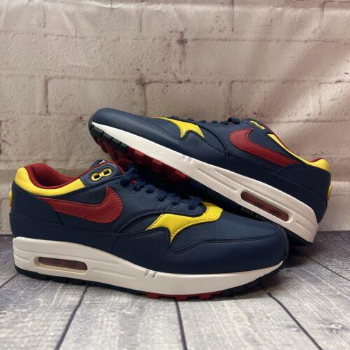 Nike Air Max 1 Snow Beach 2018 Blue Yellow Red Shoes 875844-403 Men s Size 9