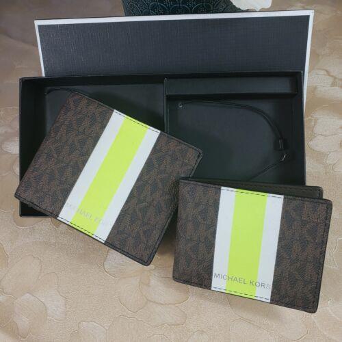 neon michael kors wallet