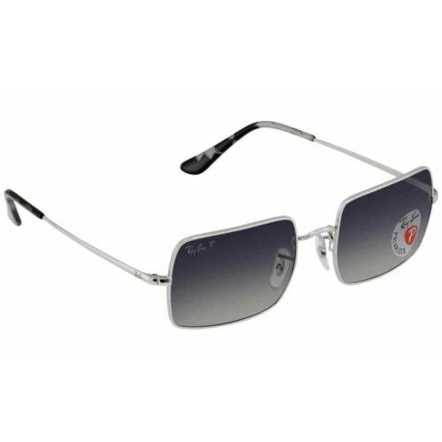 Ray-ban Rectangle RB 1969 9149/78 54-19 Polarized Sunglasses Silver Frames