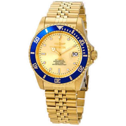 Invicta Pro Diver Automatic Date Gold Dial Men`s Watch 29185