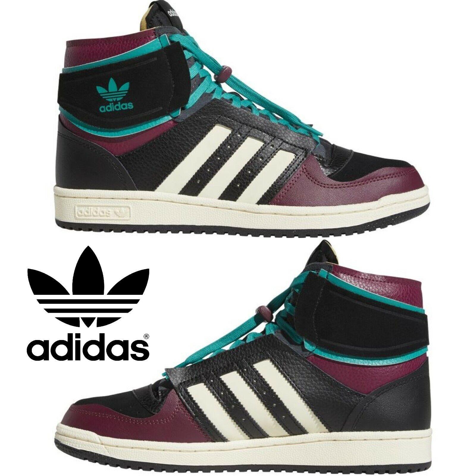 Adidas Originals Top Ten Mid Men`s Sneakers Comfort Sport Casual Shoes Black - Black , Black/Crimson/Green Manufacturer
