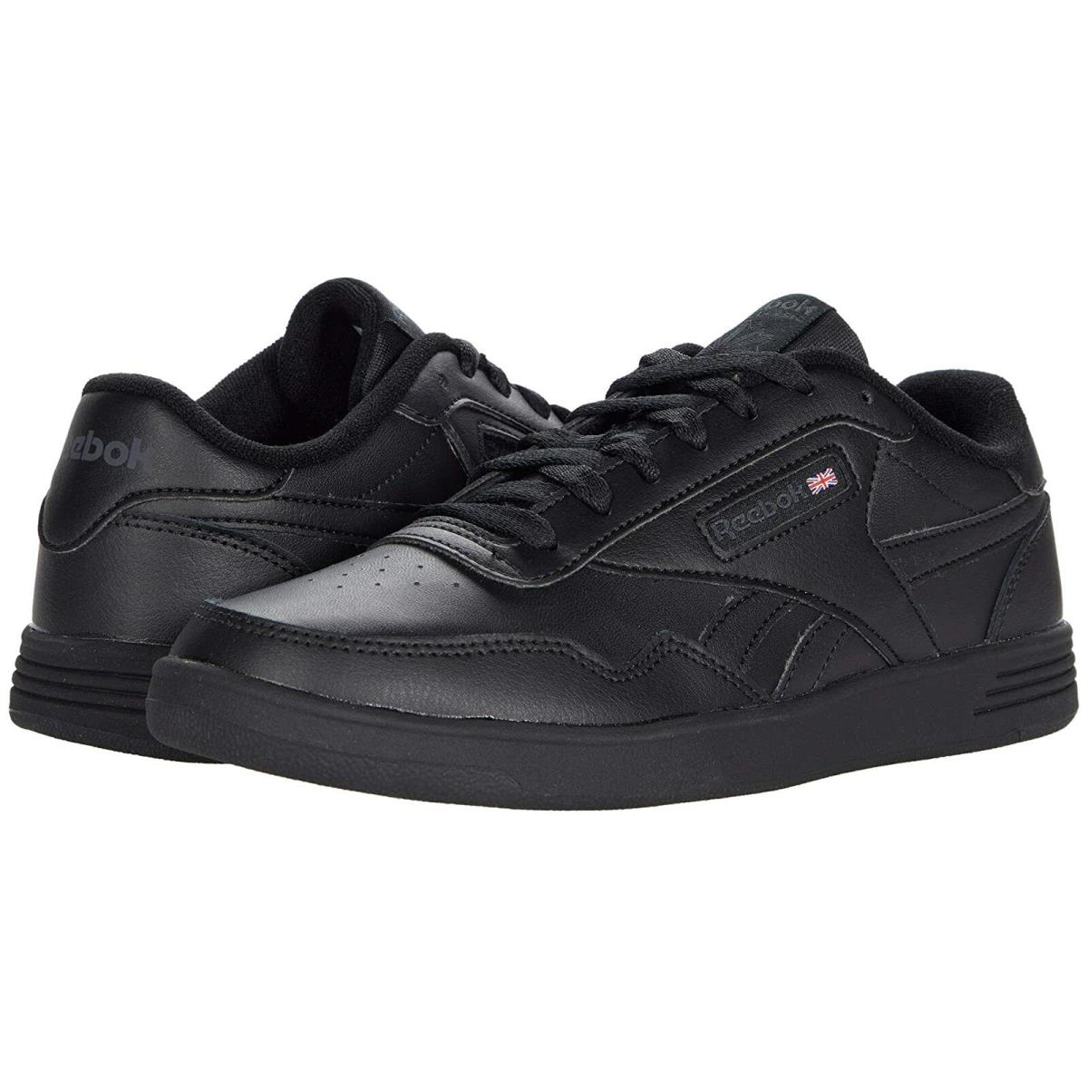 Reebok Club Memt Black/black Memory Foam Men Tennis Shoes Synthetic Leather - Black/Black