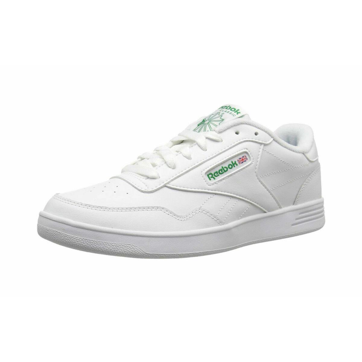 Reebok Club Memt White Green Memory Foam Men Tennis Shoes Synthetic Leather
