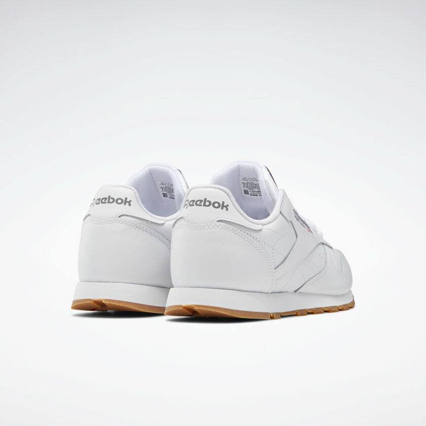 Gum Junior Big Kids Running Tennis Shoes V69624 Reebok Classic Leather White 
