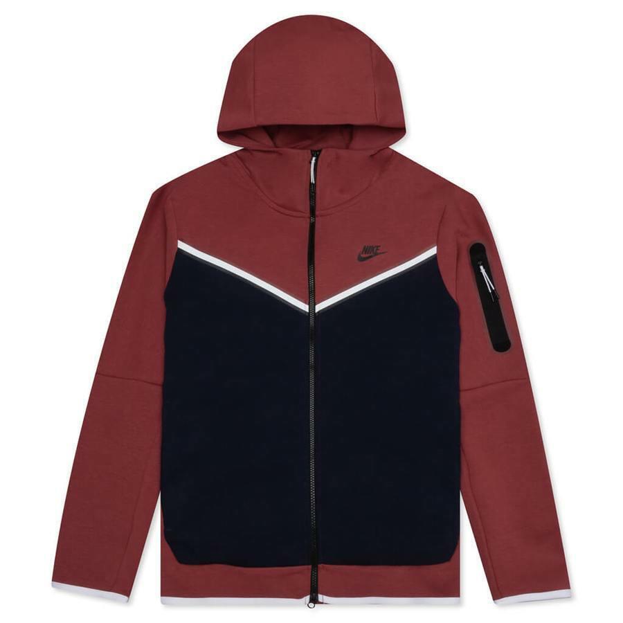 Nike Men`s Sportswear Tech Fleece Full-zip Hoodie Cedar/navy CU4489-661 f