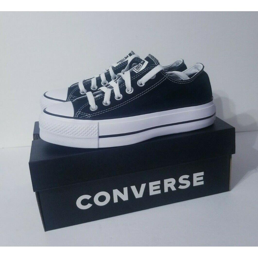 Converse Chuck All Star Platform Lift OX Black White Women Shoes A02345C Size