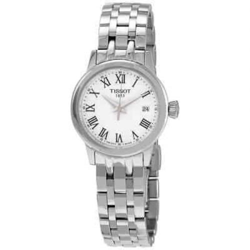 Tissot Classic Dream Lady Quartz White Dial Ladies Watch T129.210.11.013.00 - White Dial, Gray Band, Silver Bezel
