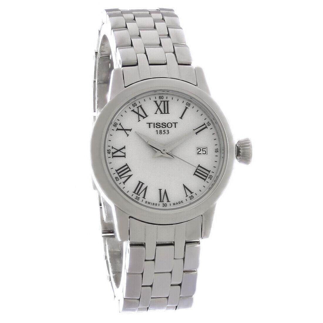 Tissot Classic Dream Ladies Stainless Steel Quartz Watch T129.210.11.013.00 - Face: White, Dial: White, Band: Silver