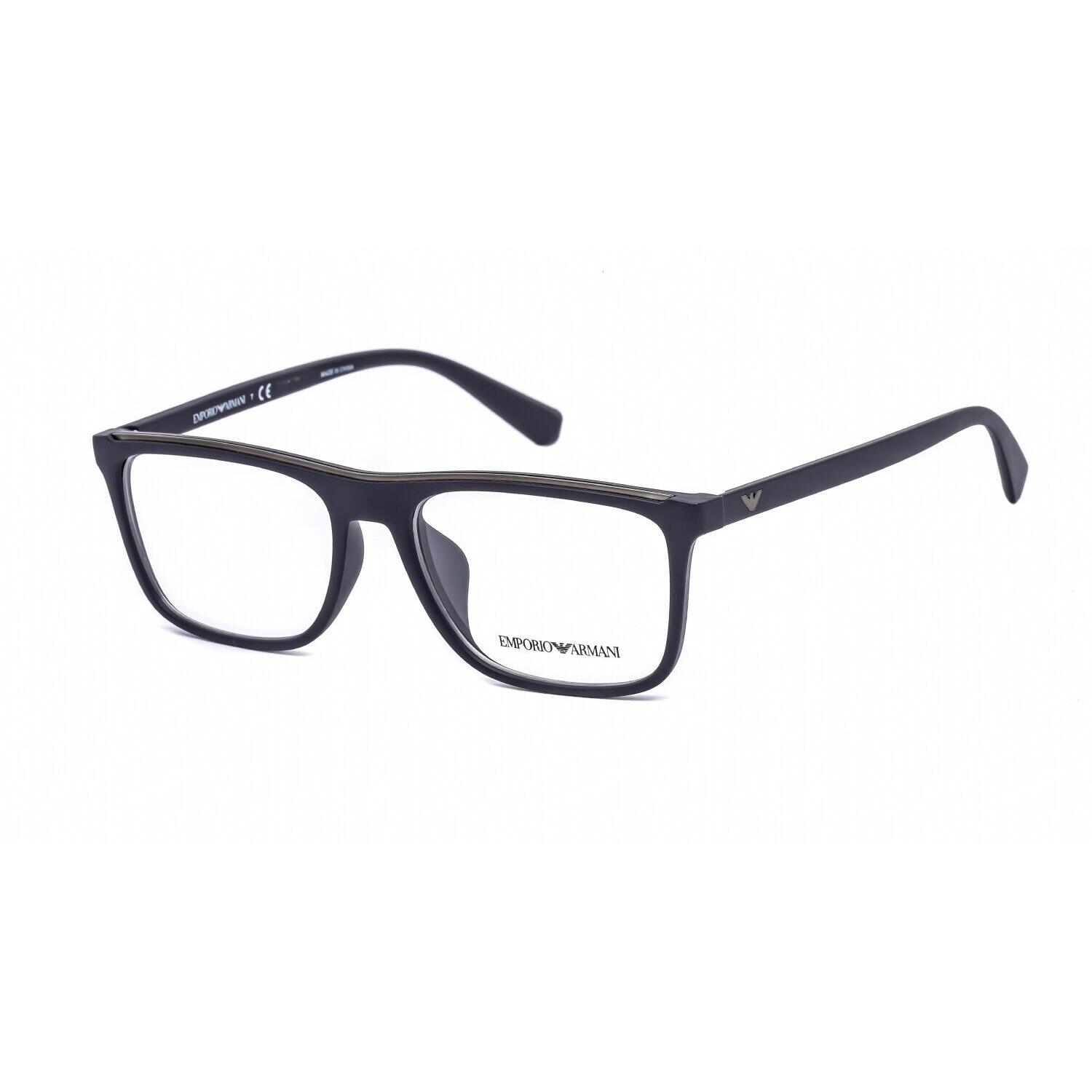 Emporio Armani Men Eyeglasses EA3124 5638 Blue / Clear Demo Lens 55mm