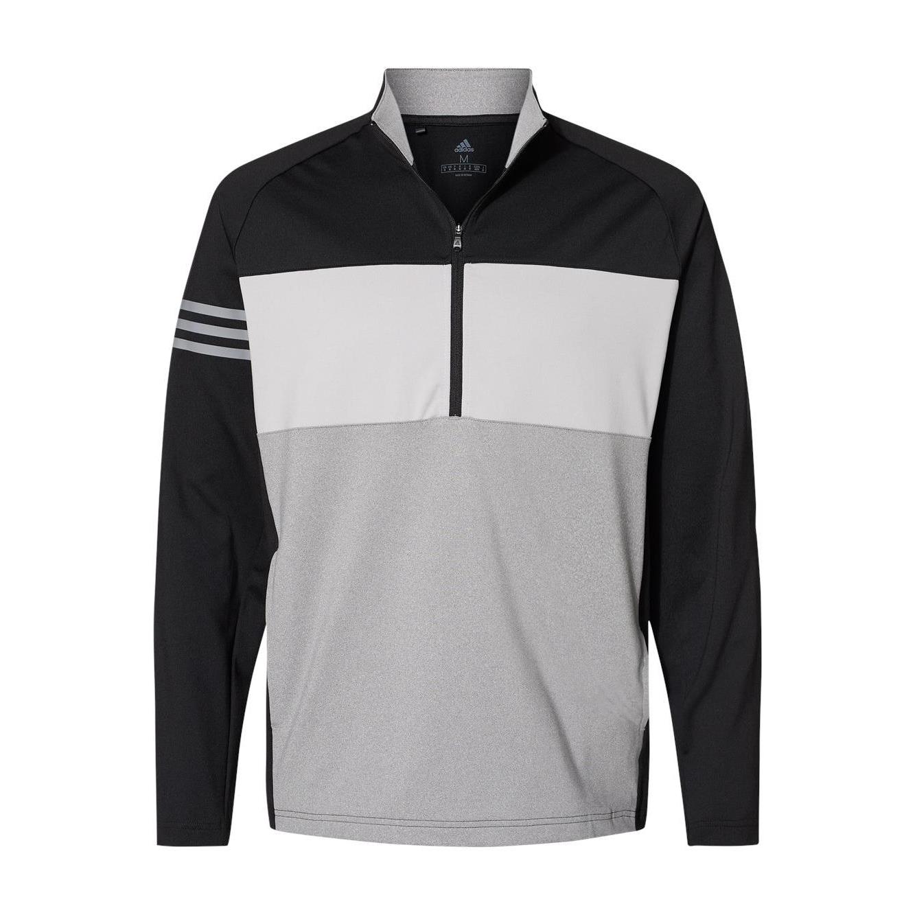 Adidas - 3-Stripes Competition Quarter-zip Pullover - A492 Black/ Grey Three/ Grey Three Heather