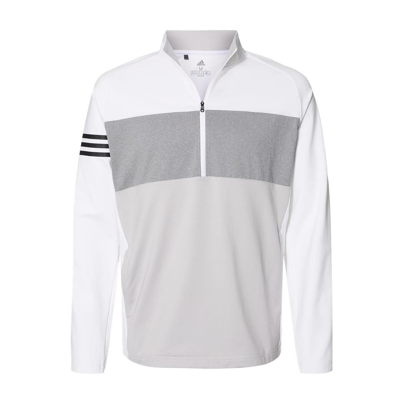 Adidas - 3-Stripes Competition Quarter-zip Pullover - A492 White/ Grey Three Heather/ Grey Three