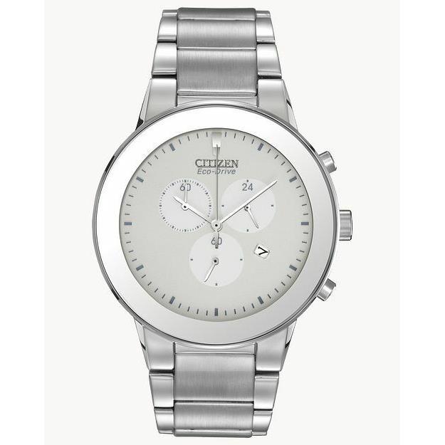 Citizen Eco-drive Stainless Steel Chronograph Men`s Watch AT2240-51A