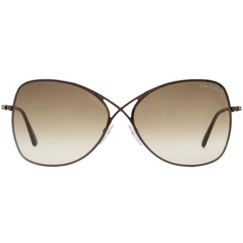 Tom Ford Butterfly Sunglasses TF250 Colette 48F Shiny Dark Brown FT0250