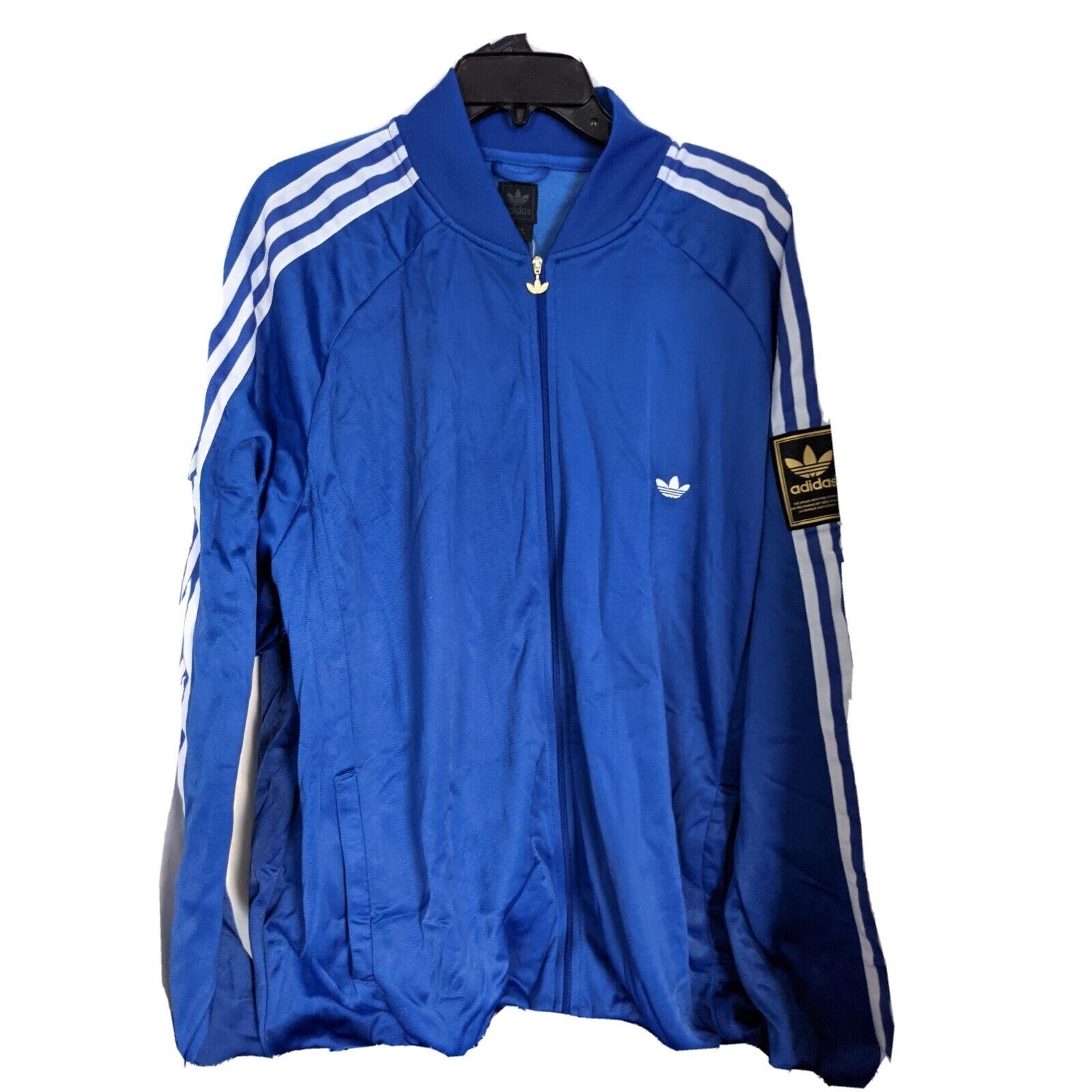 2005 Adidas Originals Label Usa Trefoil 3-Stripes Royal Track Jacket sz XL