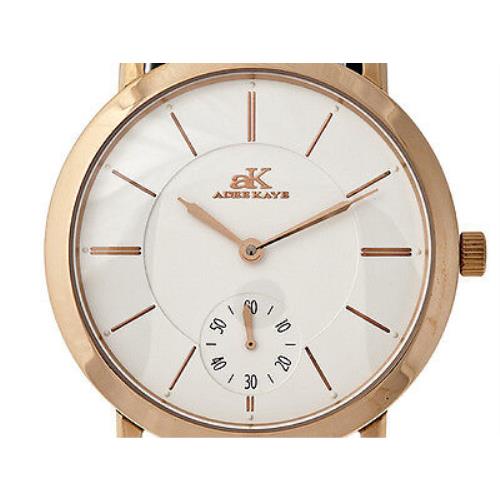 Adee Kaye Men`s Ip Rose Gold Plated Stainless Steel Mechanical Watch AK7236-M