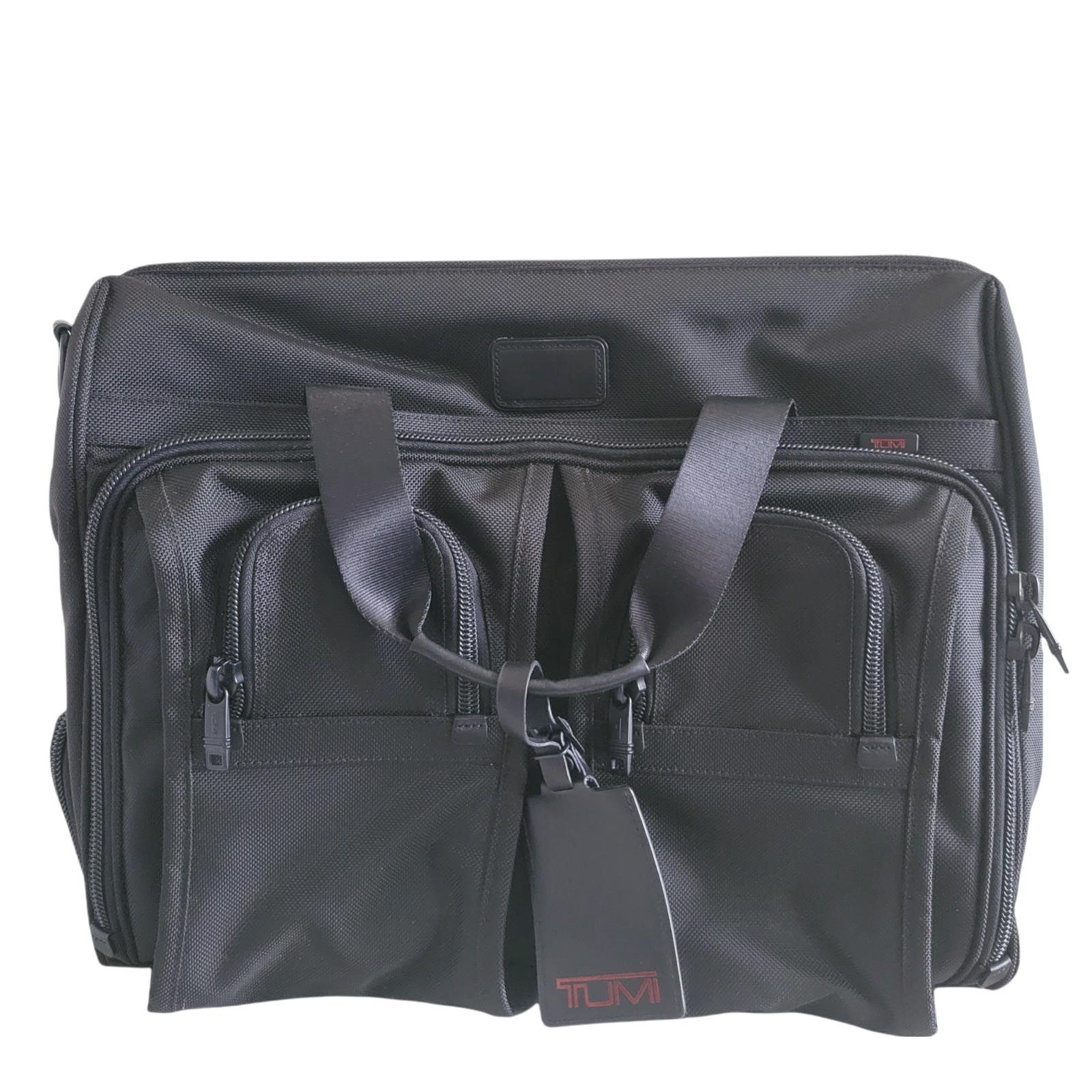Tumi Alpha Deluxe Carry On Satchel Duffle Travel Gym Bag 022124DH Black