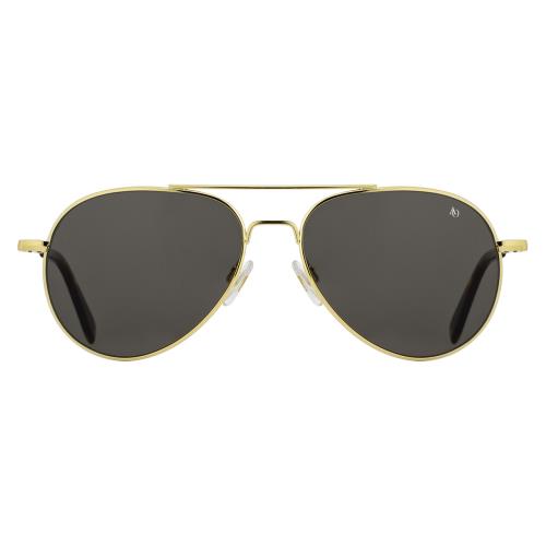 American Optical AO General 55mm 23K Gold Skull Color Correct Gray Glass Non-polarized Sunglasses