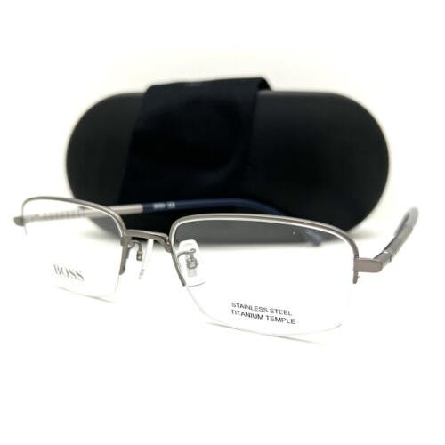 Hugo Boss Eyeglasses 1108 /F R80 Titanium Dark Ruthenium 54-19-145 W/case