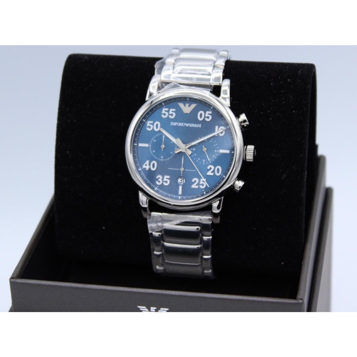 Emporio Armani Luigi Beta Classic Silver Blue Men`s AR11132 Watch