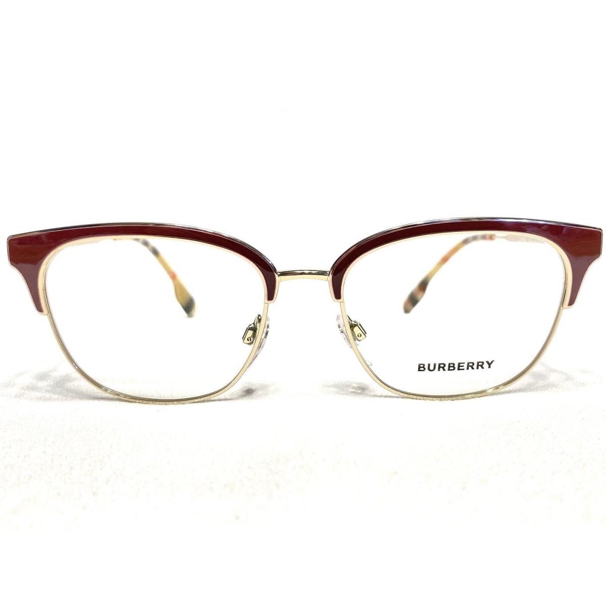 Burberry BE1334 1292 Womens Gold/bordeaux Cats Eye Eyeglasses Frames 52/17