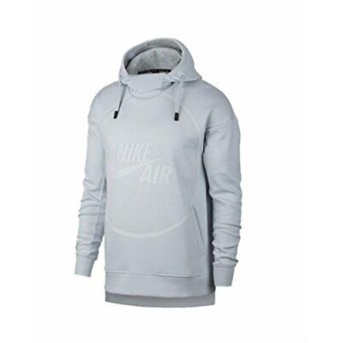 Nike Air Men`s XL Pullover Fleece Athletic Hoodie 857485 043 Pure Platinum