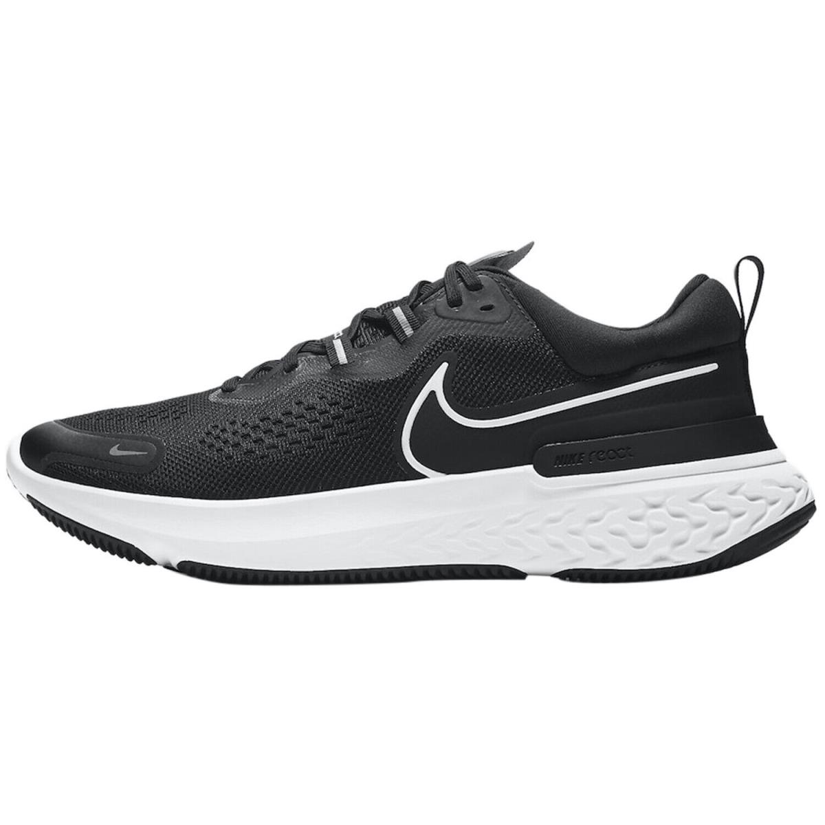 Nike React Miler 2 Mens CW7121-001 Black White Grey Running Shoes Size 10.5