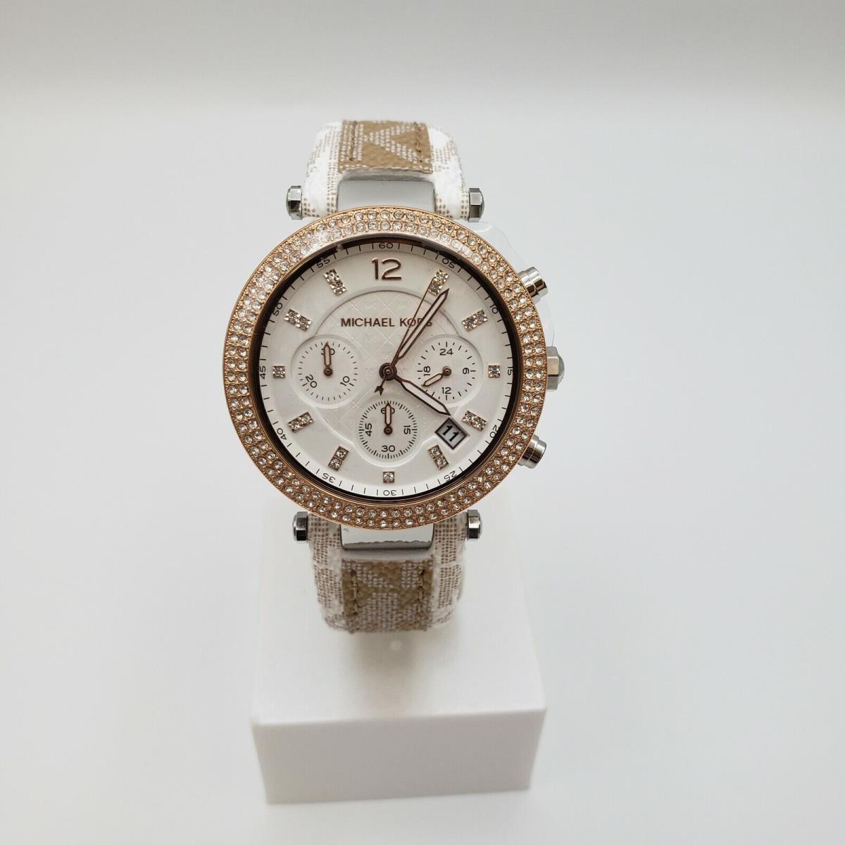 Michael Kors watch Parker - White Dial, Beige Band