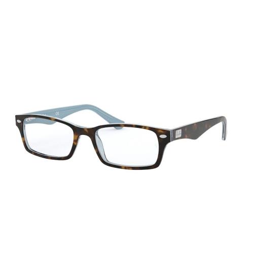 Ray-ban Unisex RX5206 5023 Eyeglasses Top Havana On Transparent Azure 52mm