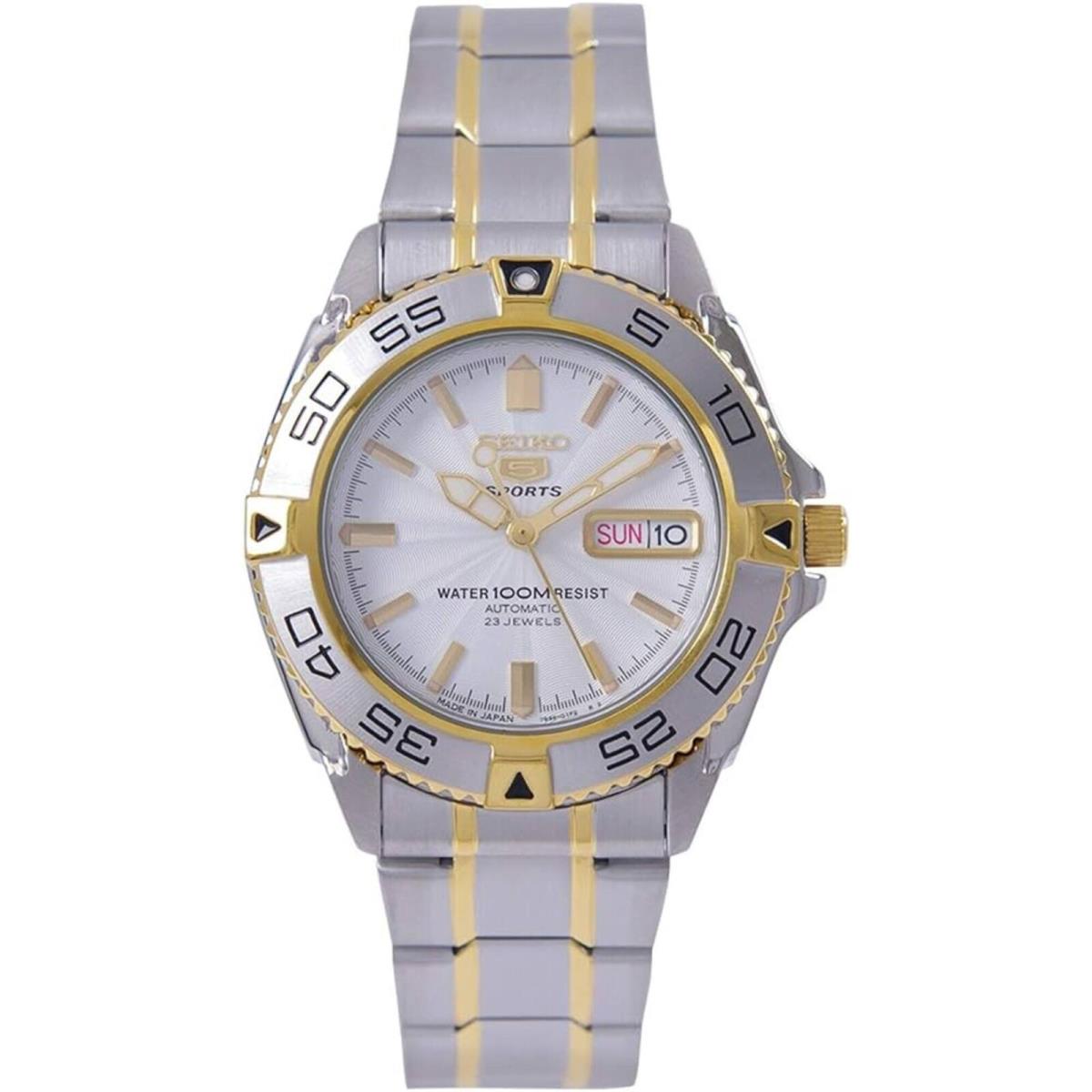 Seiko Men`s Watch 5 Sports Automatic Two Tone Stainless Steel Bracelet SNZB24J1