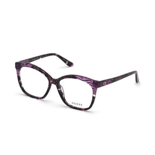 Guess GU2820-083-55 Purple Black Eyeglasses - Purple Black Frame