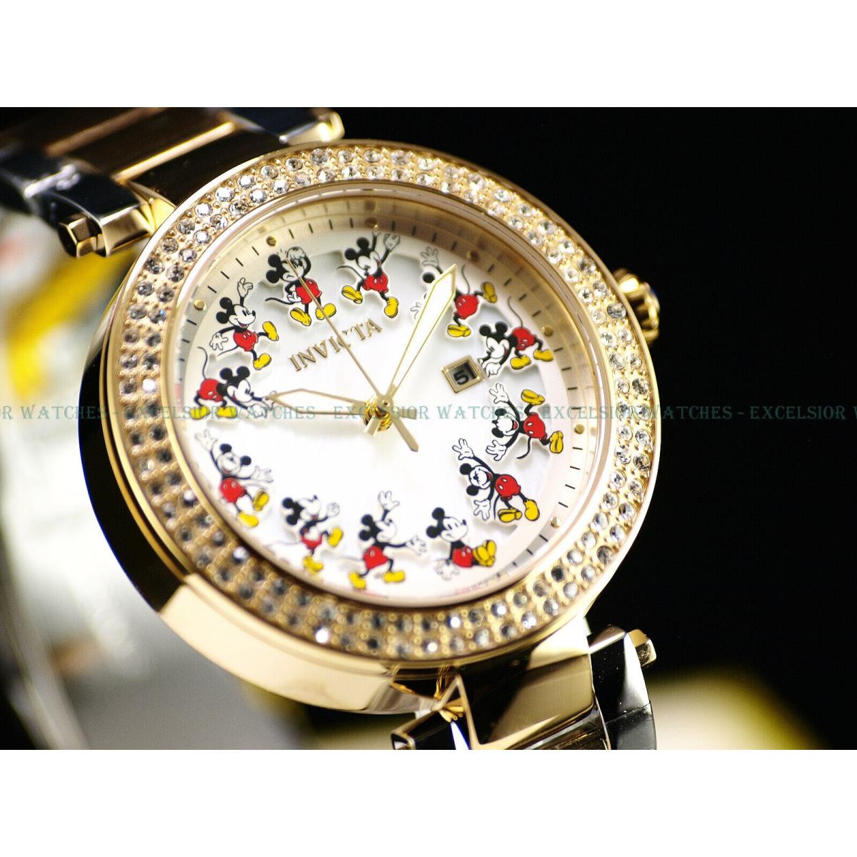 Invicta watch Disney Womens - White MOP Dial, Gold Band, Gold Bezel