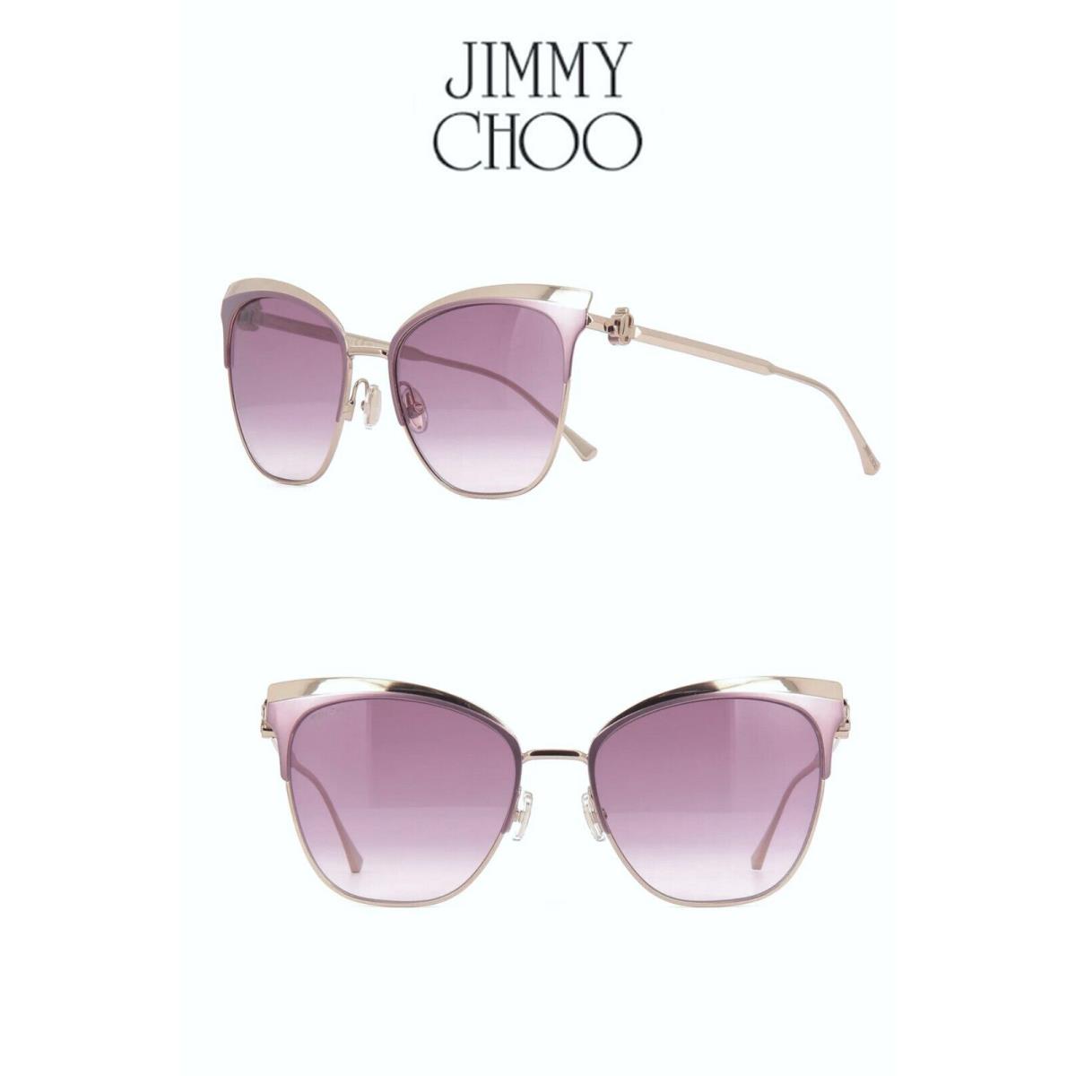 Jimmy Choo July/s EYR3X Shiny Gold Gradient Pink Cat Eye Sunglasses. 58mm