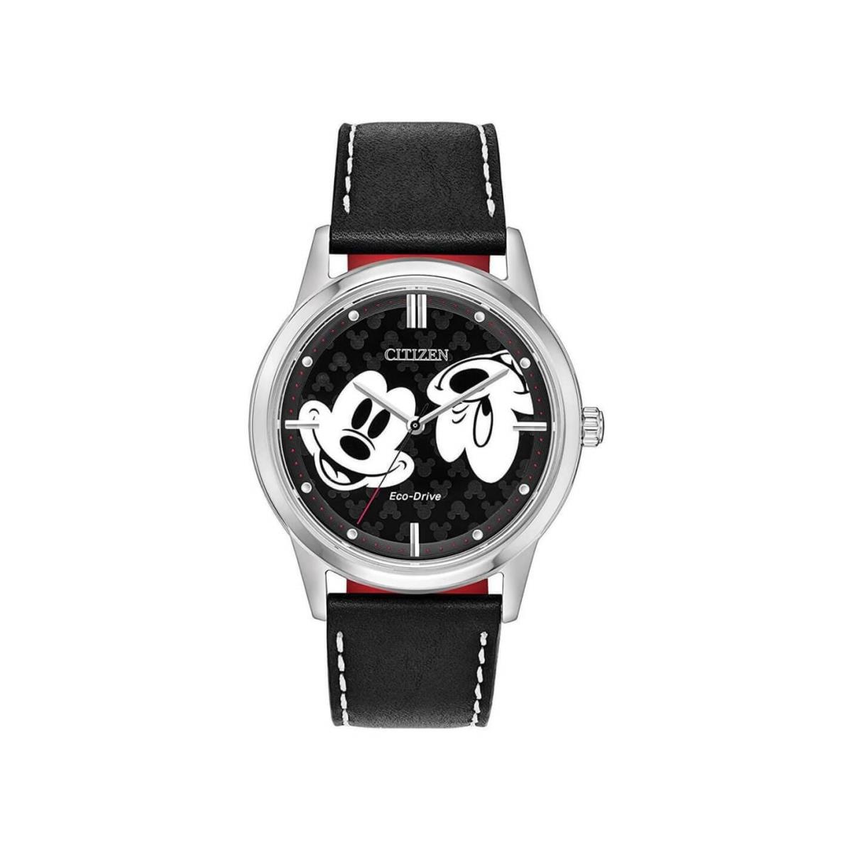 Citizen Disney Mickey Mouse FE7060-05W Unisex 40mm Watch - Dial: Black, Band: Black, Bezel: Silver